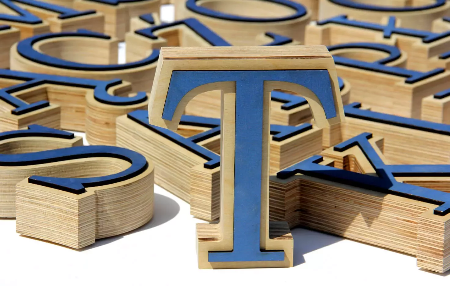 Wooden alphabet - letter T made of wood