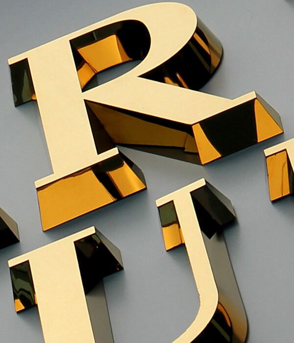 Letters made of stainless steel