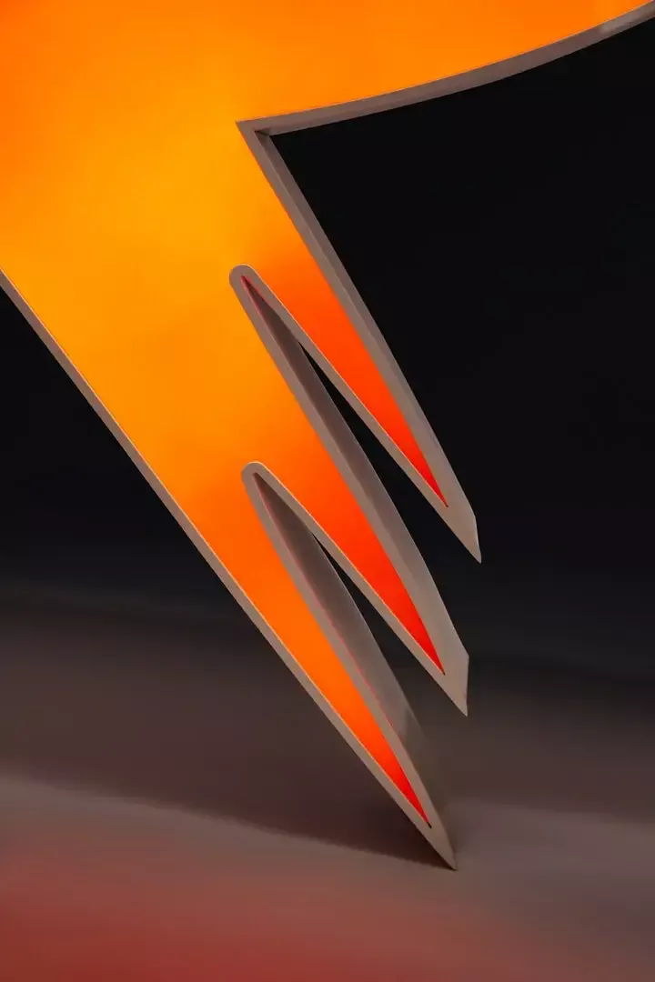 Letter R - illuminated custom letter R in orange color
